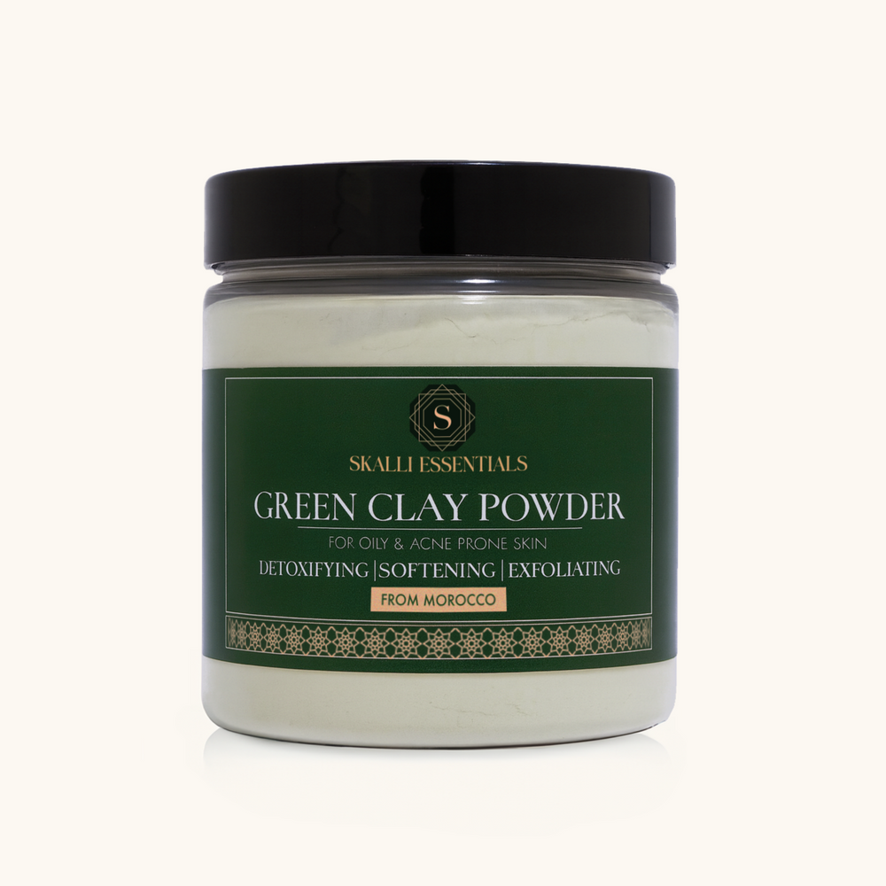 Moroccan Green Clay Powder Mask for Oily & Acne-Prone Skin