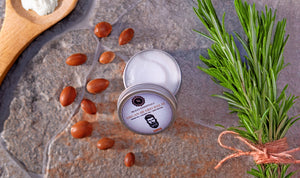 Argan Butter Beard Balm | Herbal Beard Salve with Shea Butter, Rosemary, and Cedarwood Oils