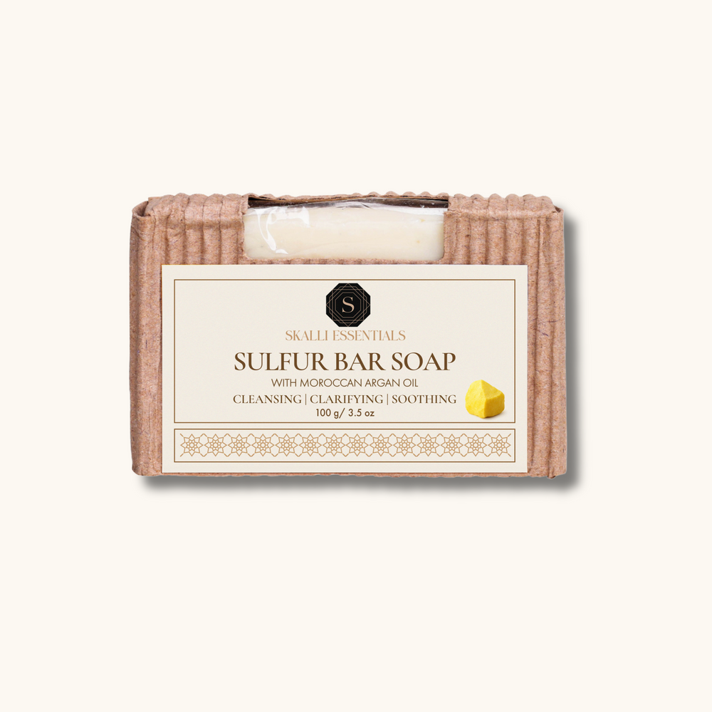 Sulfur Natural Handmade Body Bar with Organic Moroccan Argan Oil