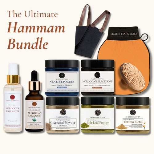 The Ultimate Moroccan Hammam Ritual Set | Full Body Care Set with 10 Premium Moroccan Beauty Products
