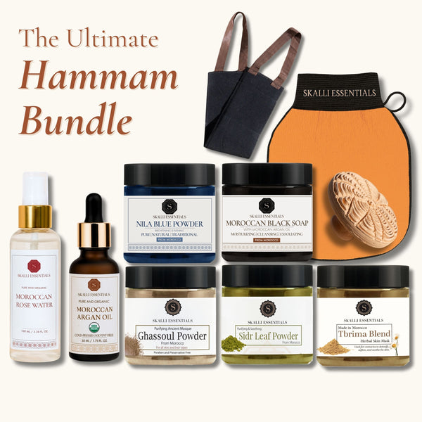 The Ultimate Moroccan Hammam Ritual Set | Full Body Care Set with 10 Premium Moroccan Beauty Products