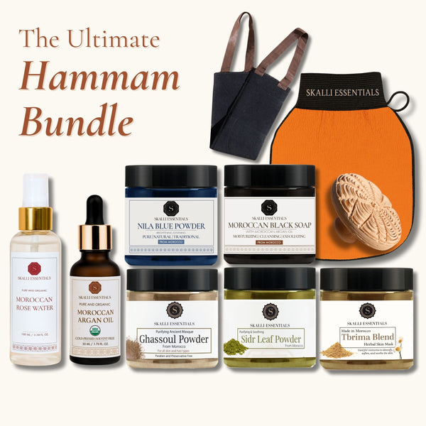 The Ultimate Moroccan Hammam Ritual Set | Full Body Care Set with 10 Premium Moroccan Beauty Products