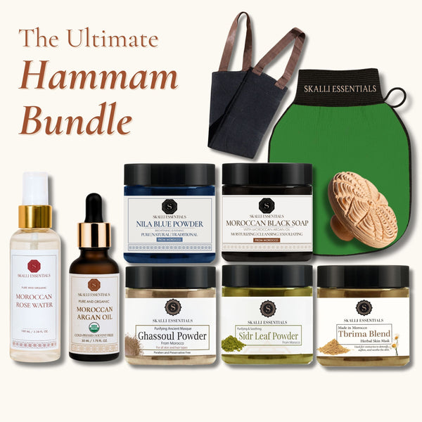 The Ultimate Moroccan Hammam Ritual Set | Full Body Care Set with 10 Premium Moroccan Beauty Products