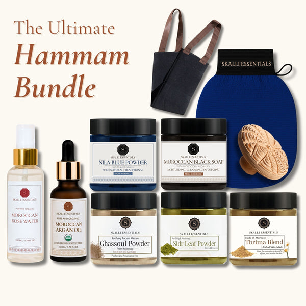 The Ultimate Moroccan Hammam Ritual Set | Full Body Care Set with 10 Premium Moroccan Beauty Products