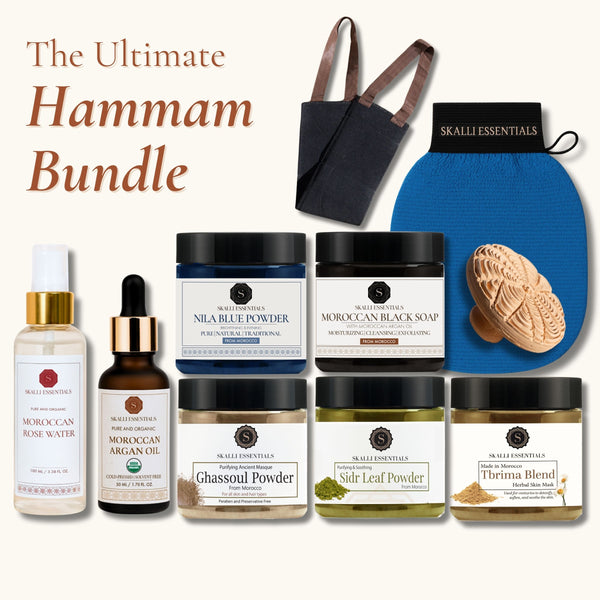The Ultimate Moroccan Hammam Ritual Set | Full Body Care Set with 10 Premium Moroccan Beauty Products