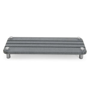 Skalli Essentials bathroom organizer holding Neroli & Argan Creme, Castor Oil, and a wooden comb, displaying a neat and organized countertop.