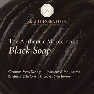Moroccan Hammam Spa Set | Includes Moroccan Black Soap and Exfoliating Kessa Glove