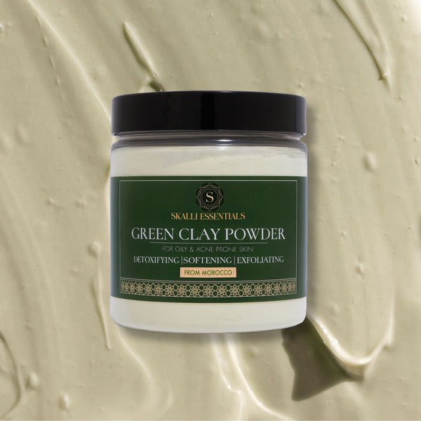 Moroccan Green Clay Powder Mask for Oily & Acne-Prone Skin