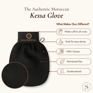 Moroccan Hammam Spa Set | Includes Moroccan Black Soap and Exfoliating Kessa Glove