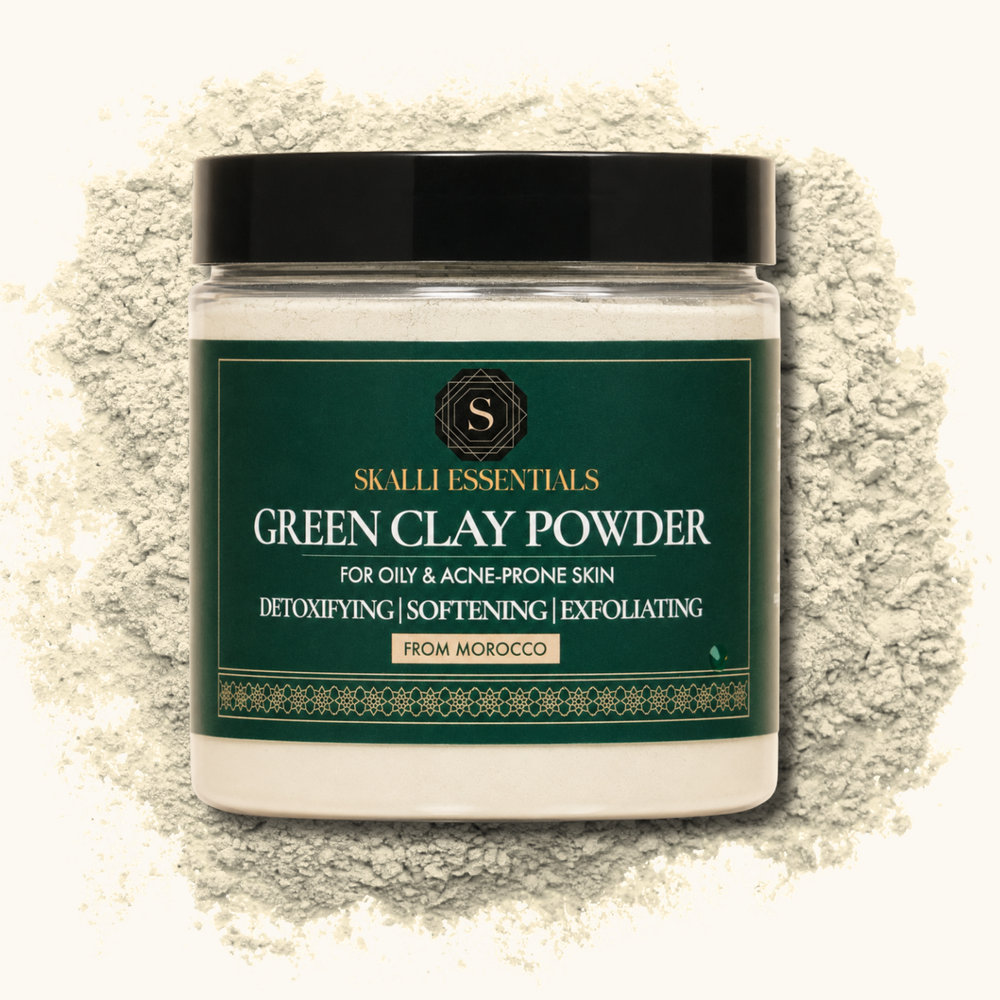 Moroccan Green Clay Powder Mask for Oily & Acne-Prone Skin