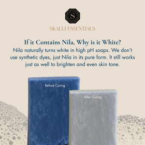 Organic brightening soap with a clean formula, featuring Moroccan Nila and lemon peel extract to support a glowing complexion without synthetic dyes.