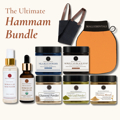 The Ultimate Moroccan Hammam Ritual Set | Full Body Care Set with 9 Premium Moroccan Beauty Products