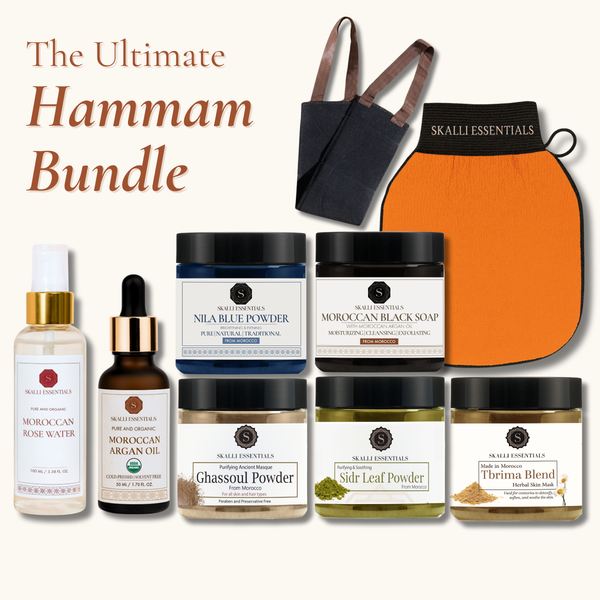 The Ultimate Moroccan Hammam Ritual Set | Full Body Care Set with 9 Premium Moroccan Beauty Products