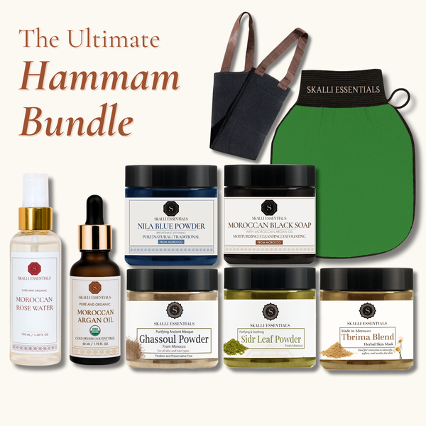 The Ultimate Moroccan Hammam Ritual Set | Full Body Care Set with 9 Premium Moroccan Beauty Products