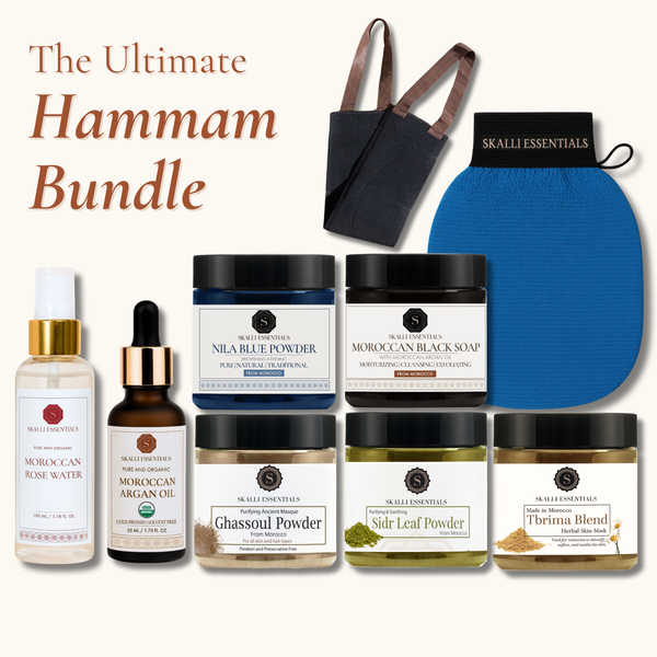 The Ultimate Moroccan Hammam Ritual Set | Full Body Care Set with 9 Premium Moroccan Beauty Products