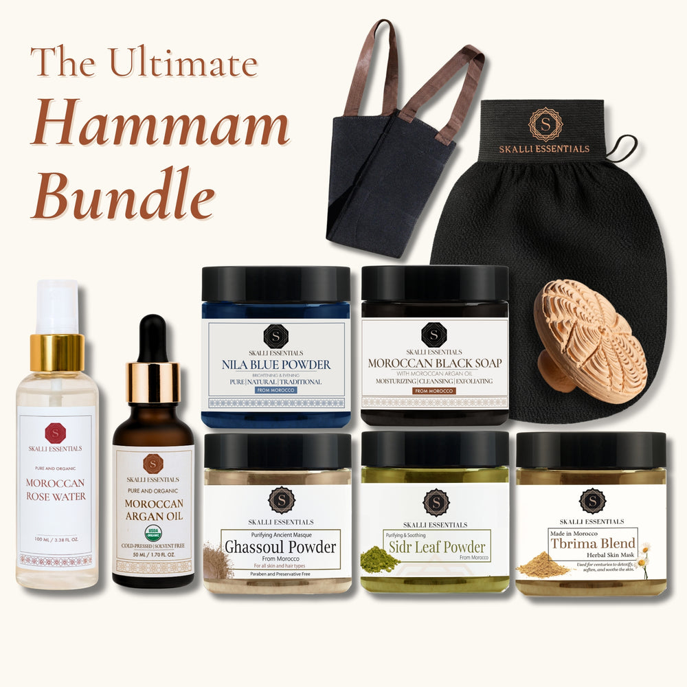 The Ultimate Moroccan Hammam Ritual Set | Full Body Care Set with 10 Premium Moroccan Beauty Products