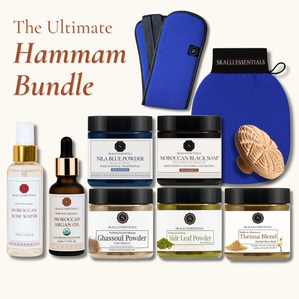 The Ultimate Moroccan Hammam Ritual Set | Full Body Care Set with 10 Premium Moroccan Beauty Products