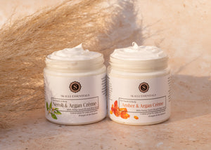 Model enjoying the benefits of Skalli Essentials Nila & Argan Mask, a natural skincare treatment for glowing, brightened skin.